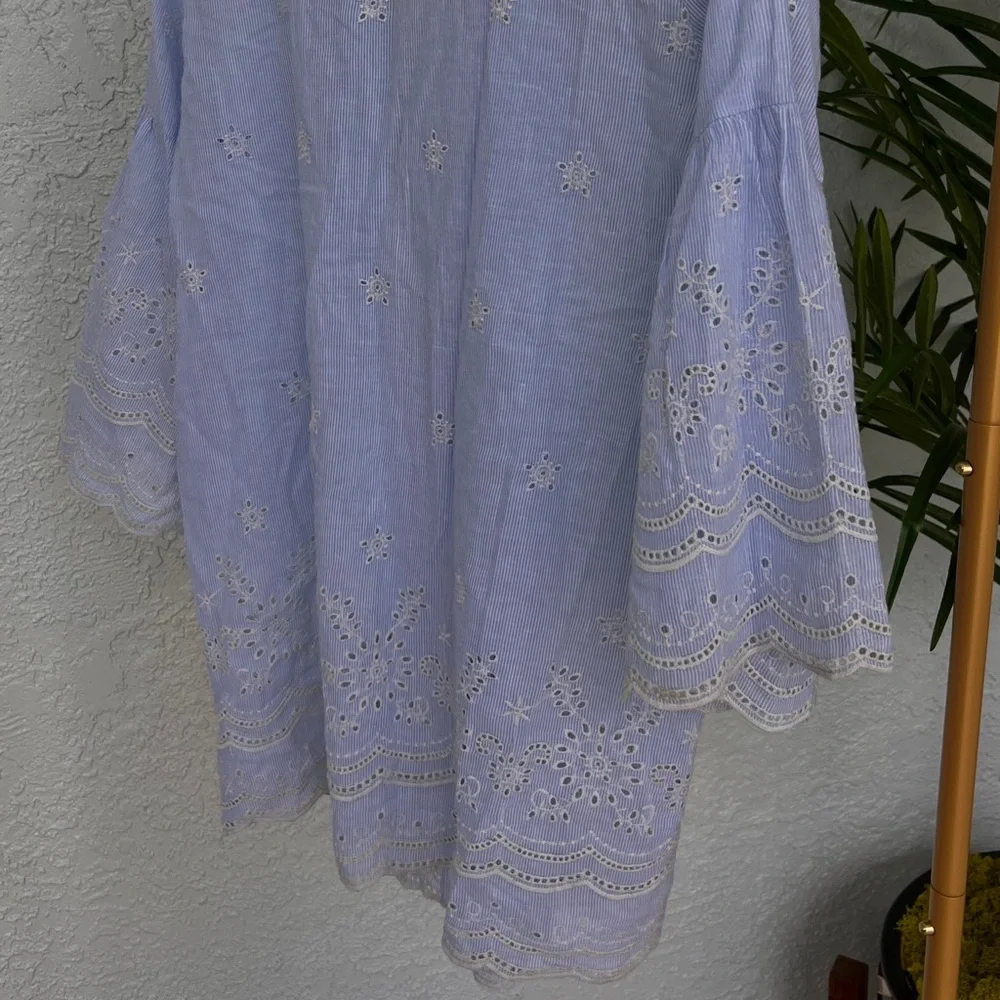 NWT Anthropology Bell Sleeves Shirt by Kyla Seo Soft Eyeleted Cotton Sz Small - Picture 7 of 16